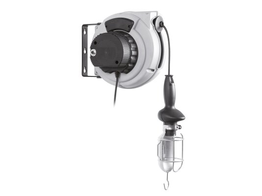 Carrete de cable de 230 V, 50 Hz con convertidor de 230 V/12 V