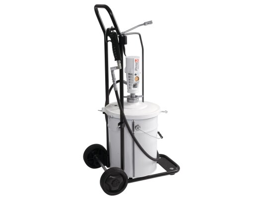 Pneumatic grease pump with PM 3 pump, with trolley with support for 12.5 and 18 kg drums Samoa art. 424170.030
