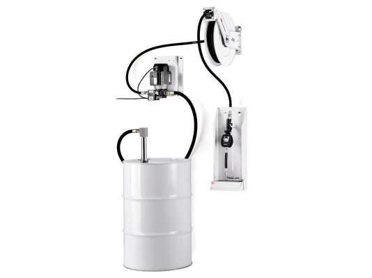 Kit Samoa SMF-215A: bomba + serpentín con manguera + contador para bidones de 205 l y eurocubos, art: 562206