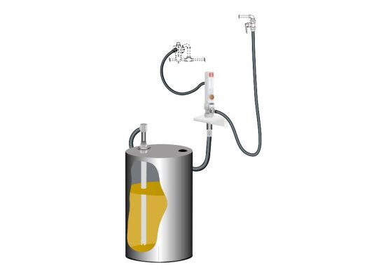 Kit de drenaje de aceite con bomba Samoa PM 4, 3:1 para pared, art: 379400.