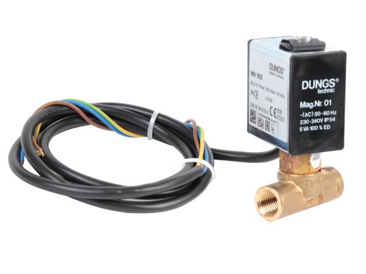 Válvula electromagnética de un solo escenario Dungs MV 502, 230V, Art: 218974.