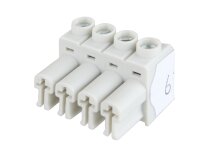 Conector Wieland 4P, gris, hembra