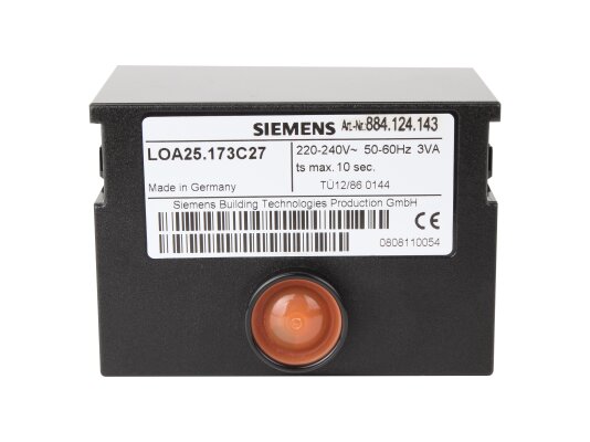 Siemens LOA25.173C27 burner control system.
