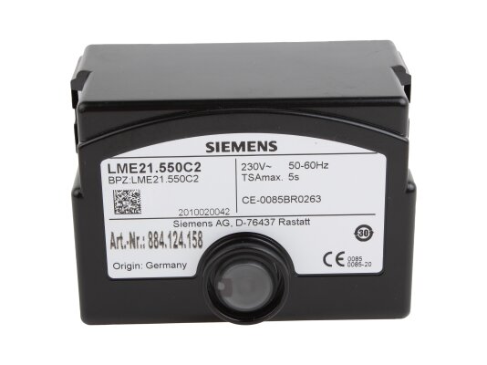 Siemens LME21.550C2 burner control system.