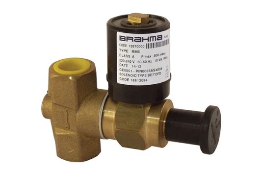 Válvula electromagnética de gas Brahma RM6, art: 13970000