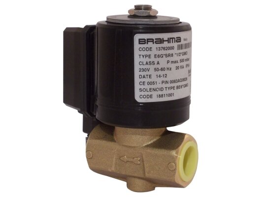Válvula electromagnética de gas Brahma E6G*SR8*1/2*GMO, art: 13762000.