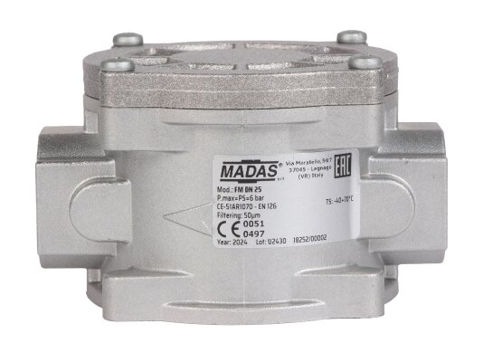 Filtro de gas Madas FM DN 25 6 bar, art: FM040000.