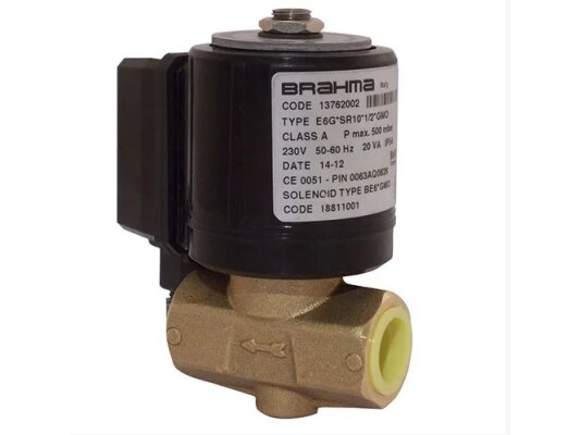 Válvula electromagnética de gas Brahma E6G*S10*1/2*GFD, art: 13702002
